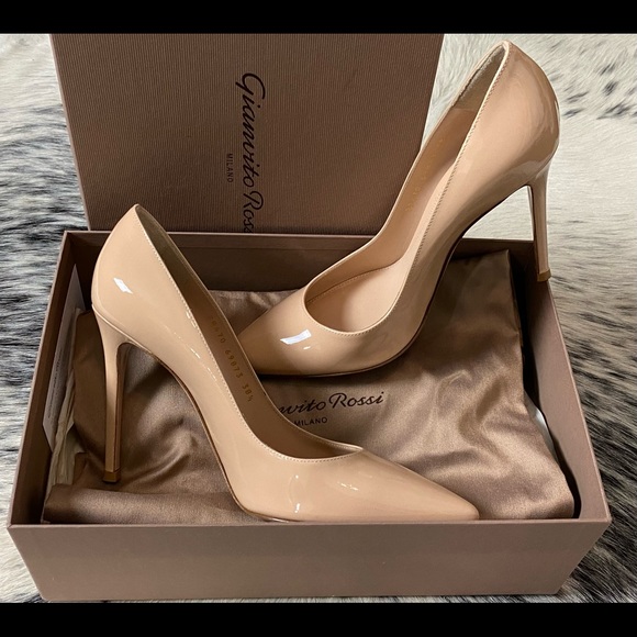 GIANVITO R0SSI 105MM PATENT LEATHER PUMPS, IT/38.5 US/8-8.5 NUDE NIB!! - Picture 14 of 14